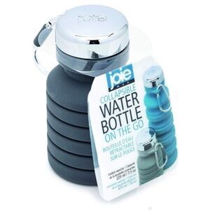 Joie Collapsible Water Bottle On The Go Silicone BPA Free 16oz. Reusable Gray